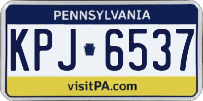 PA license plate KPJ6537