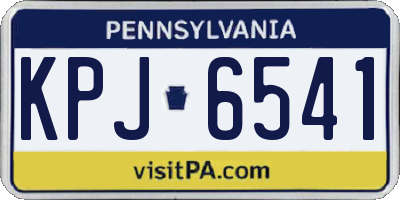 PA license plate KPJ6541