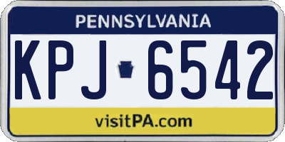 PA license plate KPJ6542