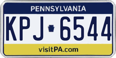 PA license plate KPJ6544