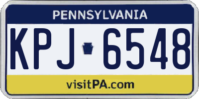PA license plate KPJ6548