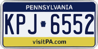 PA license plate KPJ6552