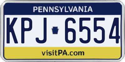 PA license plate KPJ6554