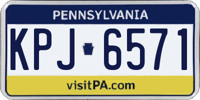 PA license plate KPJ6571