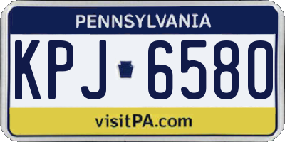 PA license plate KPJ6580