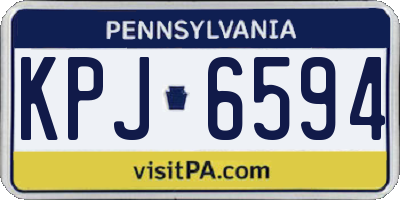 PA license plate KPJ6594