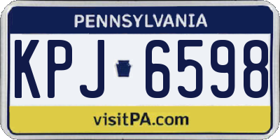PA license plate KPJ6598