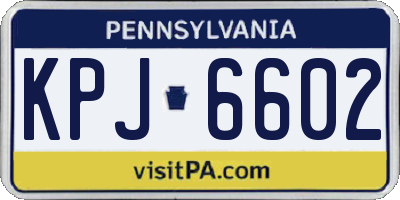 PA license plate KPJ6602