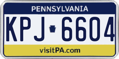 PA license plate KPJ6604