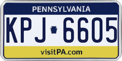 PA license plate KPJ6605
