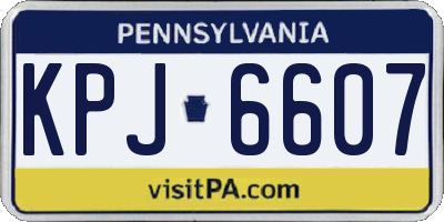 PA license plate KPJ6607