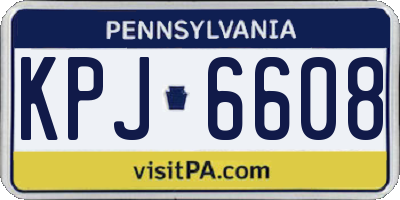 PA license plate KPJ6608