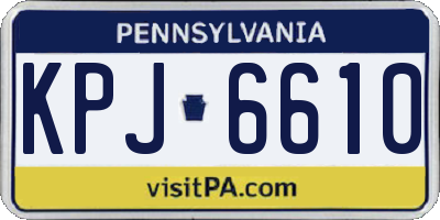 PA license plate KPJ6610