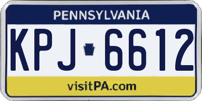PA license plate KPJ6612