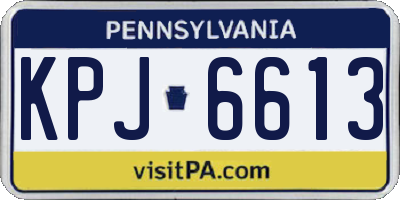 PA license plate KPJ6613