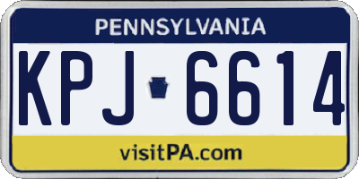 PA license plate KPJ6614