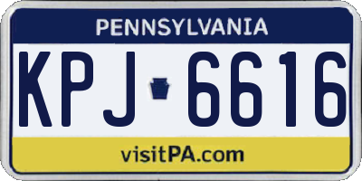 PA license plate KPJ6616