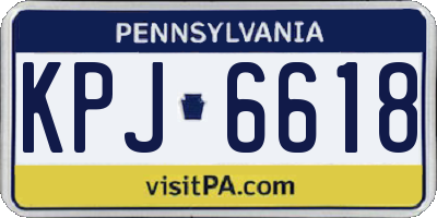 PA license plate KPJ6618