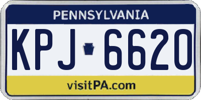 PA license plate KPJ6620