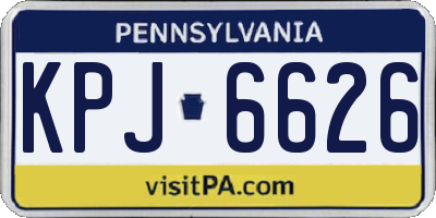 PA license plate KPJ6626