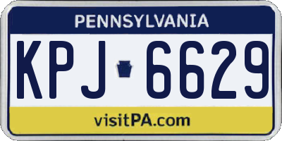 PA license plate KPJ6629