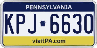 PA license plate KPJ6630