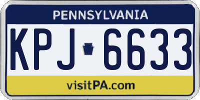 PA license plate KPJ6633