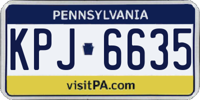 PA license plate KPJ6635