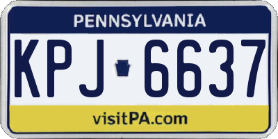 PA license plate KPJ6637