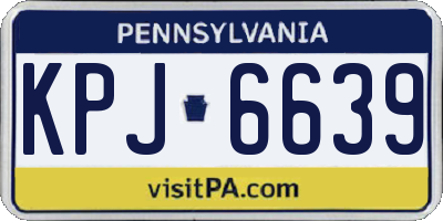 PA license plate KPJ6639