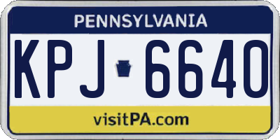 PA license plate KPJ6640