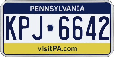 PA license plate KPJ6642