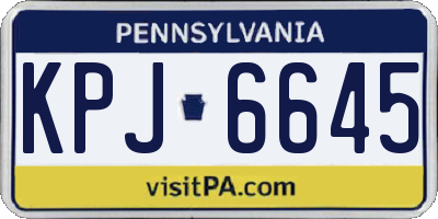 PA license plate KPJ6645