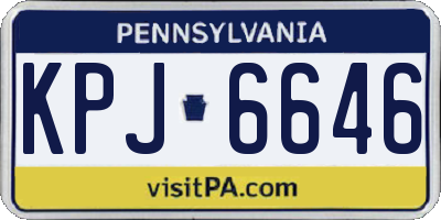 PA license plate KPJ6646