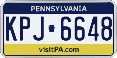 PA license plate KPJ6648
