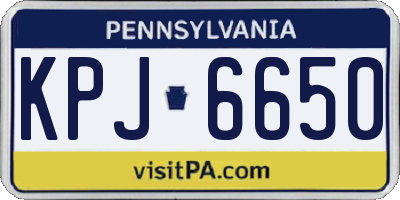 PA license plate KPJ6650