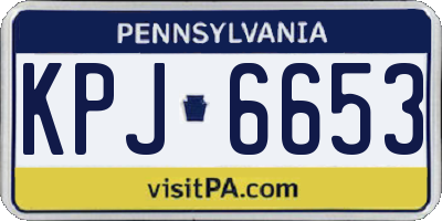 PA license plate KPJ6653