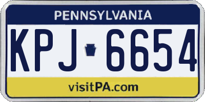 PA license plate KPJ6654