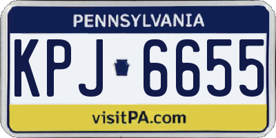 PA license plate KPJ6655