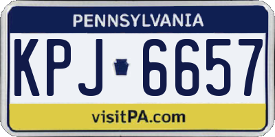 PA license plate KPJ6657