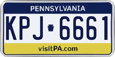 PA license plate KPJ6661