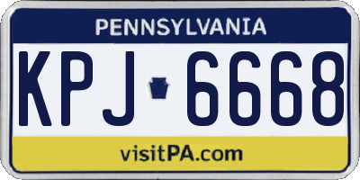 PA license plate KPJ6668