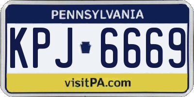 PA license plate KPJ6669