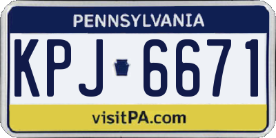 PA license plate KPJ6671