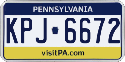 PA license plate KPJ6672