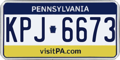 PA license plate KPJ6673
