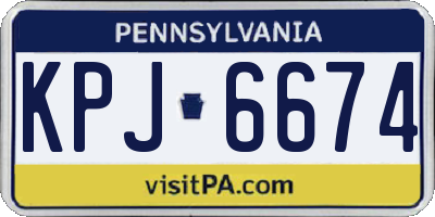 PA license plate KPJ6674
