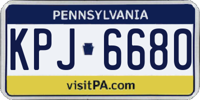 PA license plate KPJ6680