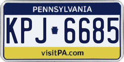 PA license plate KPJ6685