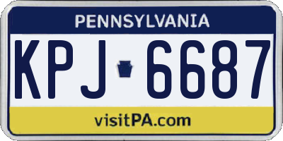 PA license plate KPJ6687